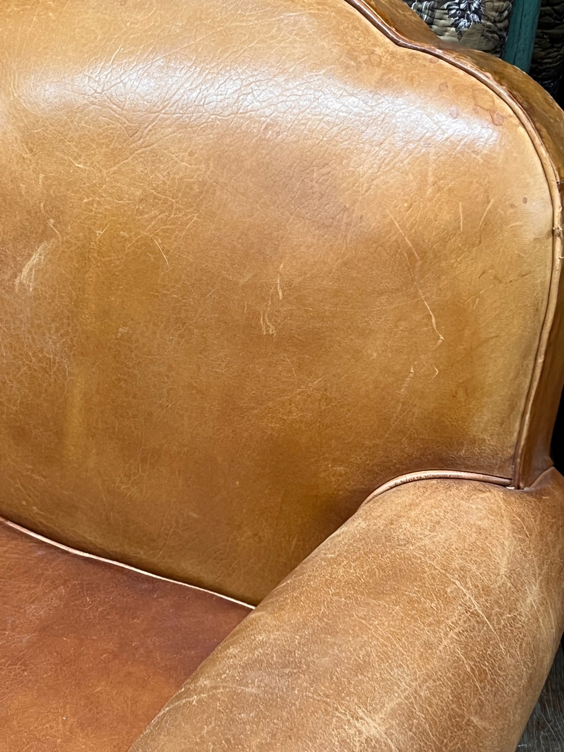 1940s French Leather Club Chair | Rust and Refind Antiques