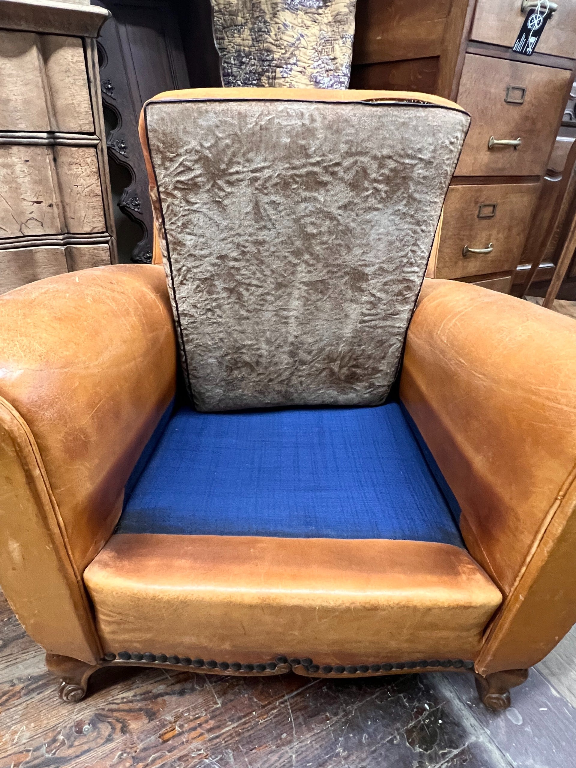 1940s French Leather Club Chair | Rust and Refind Antiques